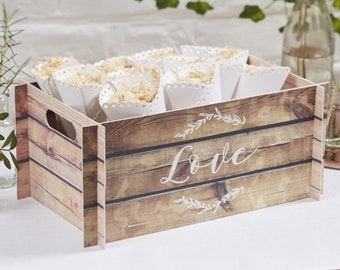 Wood Effect Confetti Box, Wood Effect Cards Post Box, Wedding Post Box, Wedding Flip Flop Box, Wedding Confetti Box, Bridal Shower Box