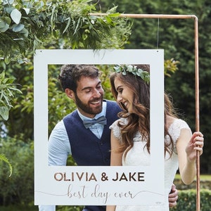 Personalised Wedding Photo Booth Frame, Giant Photo Frame, Wedding Photo Props, Photo Booth Backdrop, Selfie Frame, Rose Gold Frame