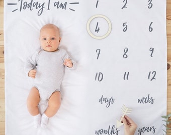 personalised baby milestone blanket