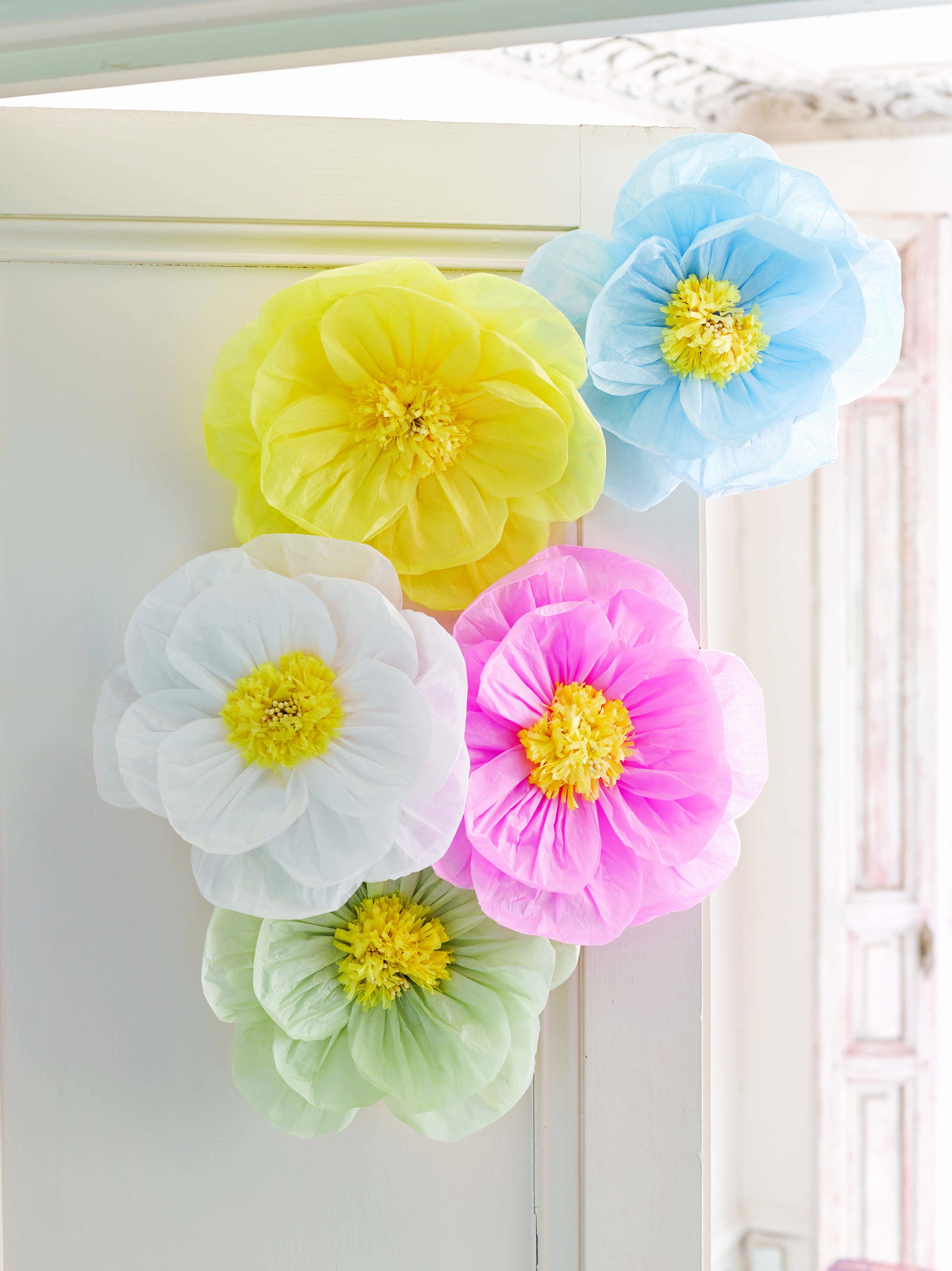 5 Tissue Paper Flowers, Artificial Flowers Wall Decor, Flower Decorations,  Wedding Decor, Paper Wall Flowers, Easter Decor, Floral Backdrop 