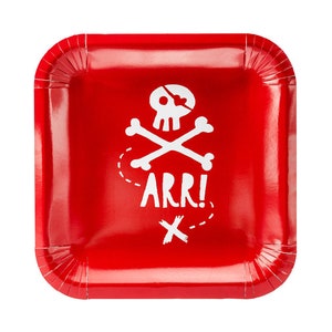 Décorations de fête de pirate, fête d'anniversaire de pirate, décor de pirate, articles de fête de pirate, ballons de pirate, assiettes de pirate, bannière de fête de pirate 6 Pirate Plates