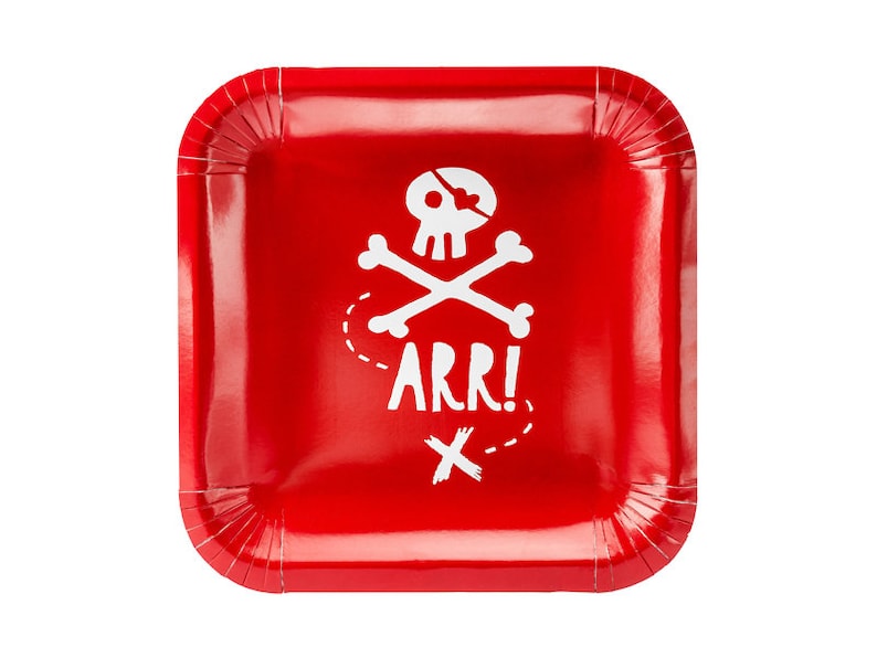 Décorations de fête de pirate, fête d'anniversaire de pirate, décor de pirate, articles de fête de pirate, ballons de pirate, assiettes de pirate, bannière de fête de pirate 6 Pirate Plates