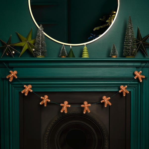 Felt Gingerbread Man Bunting Decoration, Christmas Garland, Christmas Homeware, Holiday Decor, Holiday Decoration, Christmas Decor