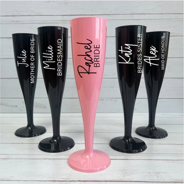 Personalisierte Sektflöten, Brautparty Champagnerflöte, Hen Party Flöten, Bachelorette Flöten, Brautjungfer Vorschlag Flöte, Hen Do Geschenk