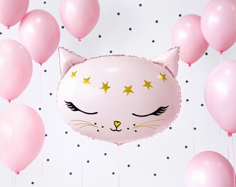 Kitty Cat Foil Balloon, Kitty Cat Giant Balloon, Kitty Cat Birthday Theme, Kitty Cat Party Supplies, Pink Balloon, Kitty Cat Birthday Decor