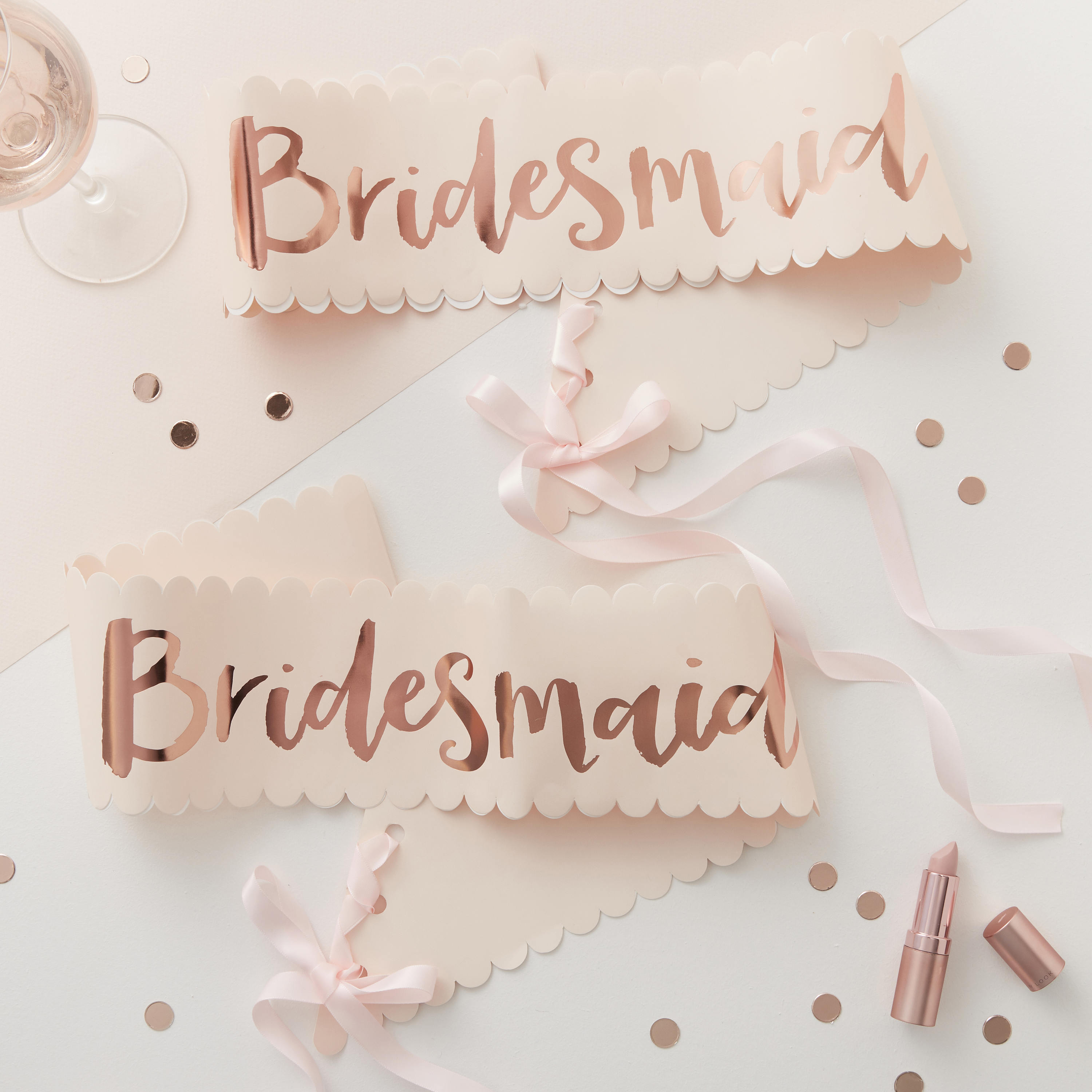 rose gold bridesmaid sash