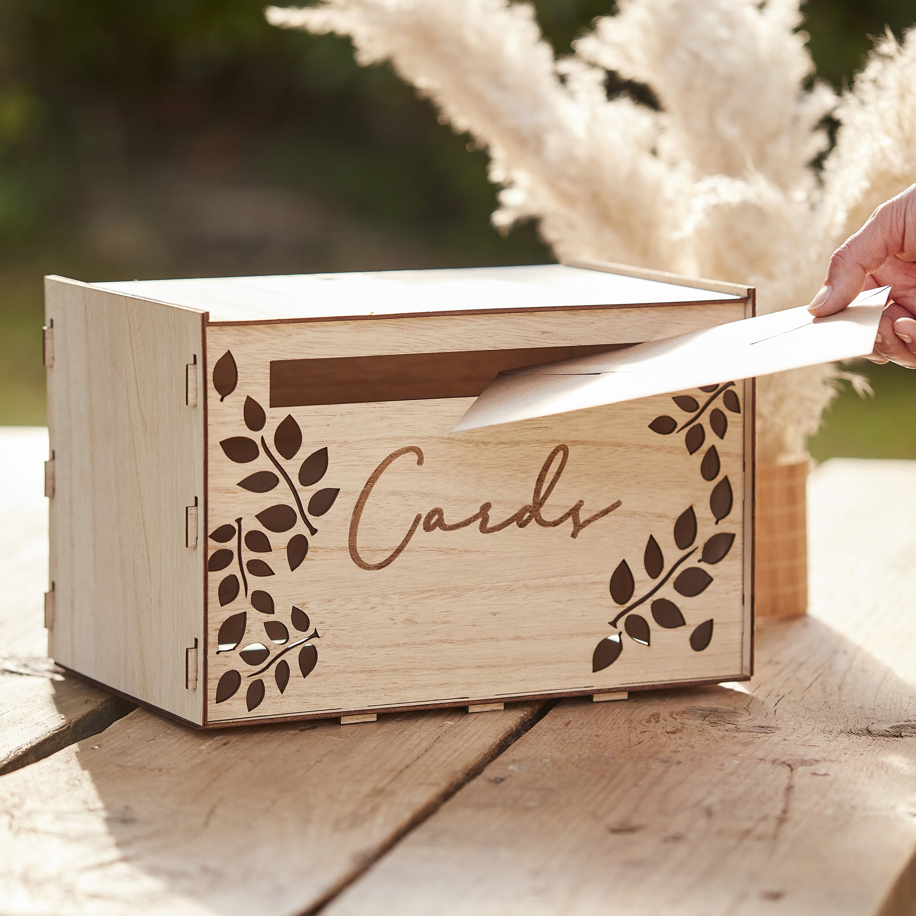 wooden wedding card box