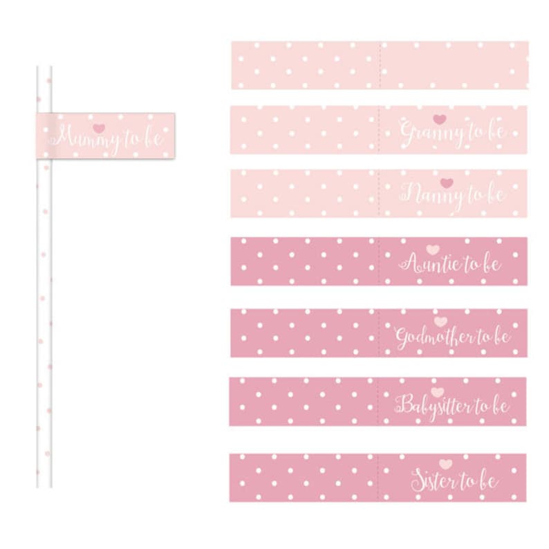 Girl Baby Shower Pink Baby Shower Decor New Arrival Gender Reveal Decor New Baby Pink Straw Baby Shower Straws Personalised Straws