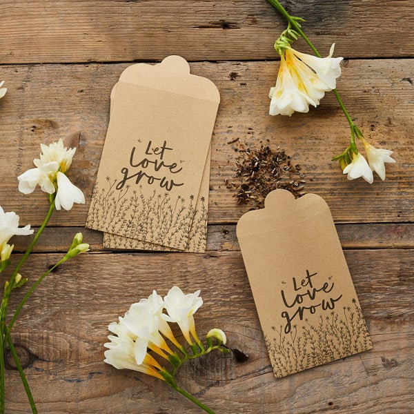 20 Wedding Seed Favour Bags, Wedding Seed Packets, Let Love Grow, Rustic Wedding, Botanical Wedding, Eco Wedding, Sustainable Favours
