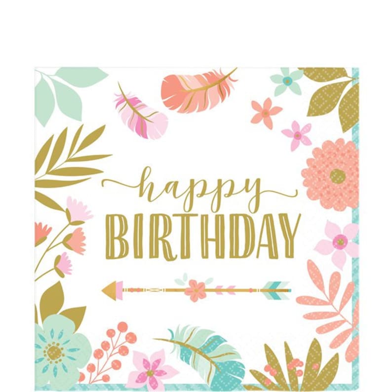Boho Happy Birthday Balloon Bouquet Floral Balloon Bundle Etsy