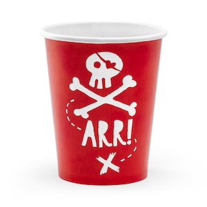 Décorations de fête de pirate, fête d'anniversaire de pirate, décor de pirate, articles de fête de pirate, ballons de pirate, assiettes de pirate, bannière de fête de pirate 6 Pirate Cups