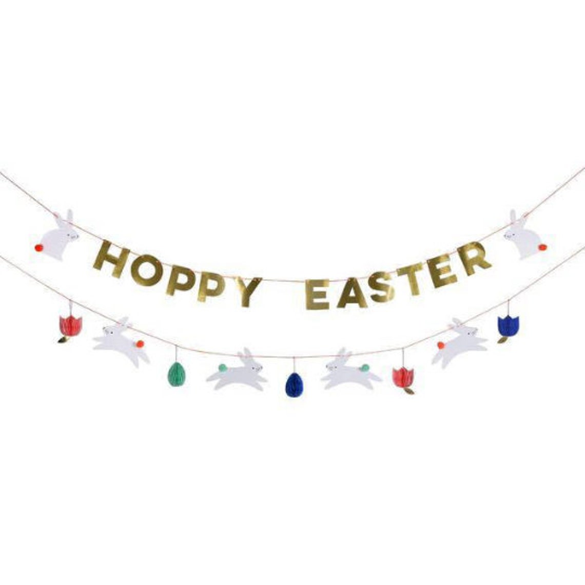 Happy Easter Bunting Easter Garland Bunny Rabbit Easter Etsy