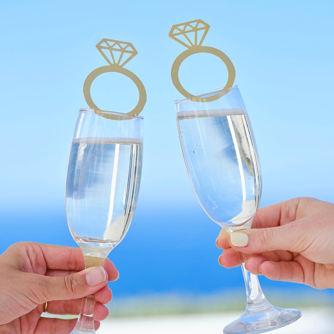 6 Engagement Ring Drinks Toppers Hen Party Glass Decorations - Etsy 日本