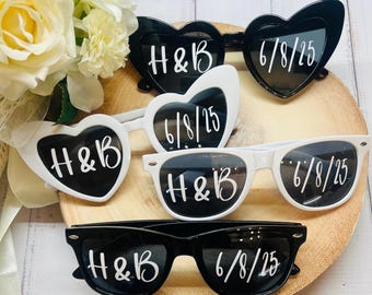 Personalised Wedding Sunglasses, Heart Sunglasses, Sunglasses, Custom Sunglasses, Wedding decorations , Wedding photo accessories, Favours