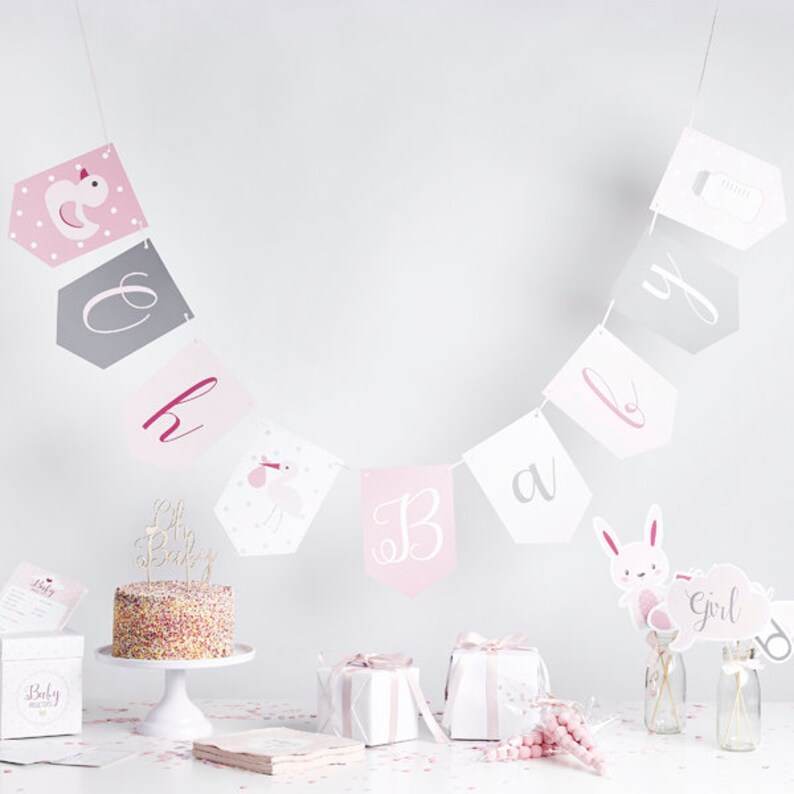 Girl Baby Shower Pink Baby Shower Decor New Arrival Gender Reveal Decor New Baby Pink Straw Baby Shower Straws Personalised Straws
