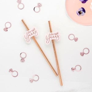 20 Rose She said Yaaas Straws, Hen Party Straws,  Bridal Shower Straws, Bachelorette Straws, Rose Gold Hen Bachelorette, Beach Bachelorette