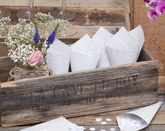 100 VINTAGE STYLE NEWSPAPER PRINT ROSE PAPER WEDDING TABLE CONFETTI DECORATIONS