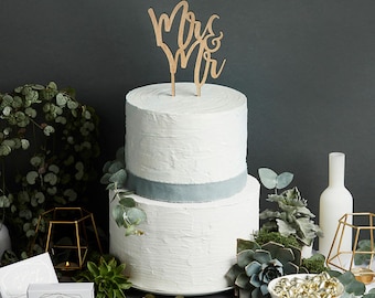 Mr and Mr Wooden Cake Topper, Wedding Cake Topper, Wooden Wedding Cake Topper, Country Wedding, Boho Wedding, Script, Engagement