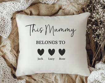 Personalised Mum linen Cushion, Custom Pillow, Personalised gift for mum, Christmas Present for mum, Family Keepsake, Mothers day gift,