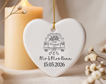 Porcelain personalised bauble wedding gift, Wedding Gift, Just Married Gift, Custom Wedding Gift, Couples gift,
