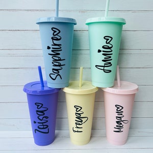 Personalised Pastel Cold Cups, 24oz Reusable Cold Cup, Hen Party Cups, Bachelorette Cups, Party Favours, Party Bag Alternative, Pastel Party