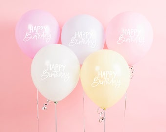 5 Pastell Regenbogen Ballons, Regenbogen Happy Birthday Ballon, Pastell Party, Regenbogen Party Zubehör, Regenbogen Baby Shower, Regenbogen Party Dekor