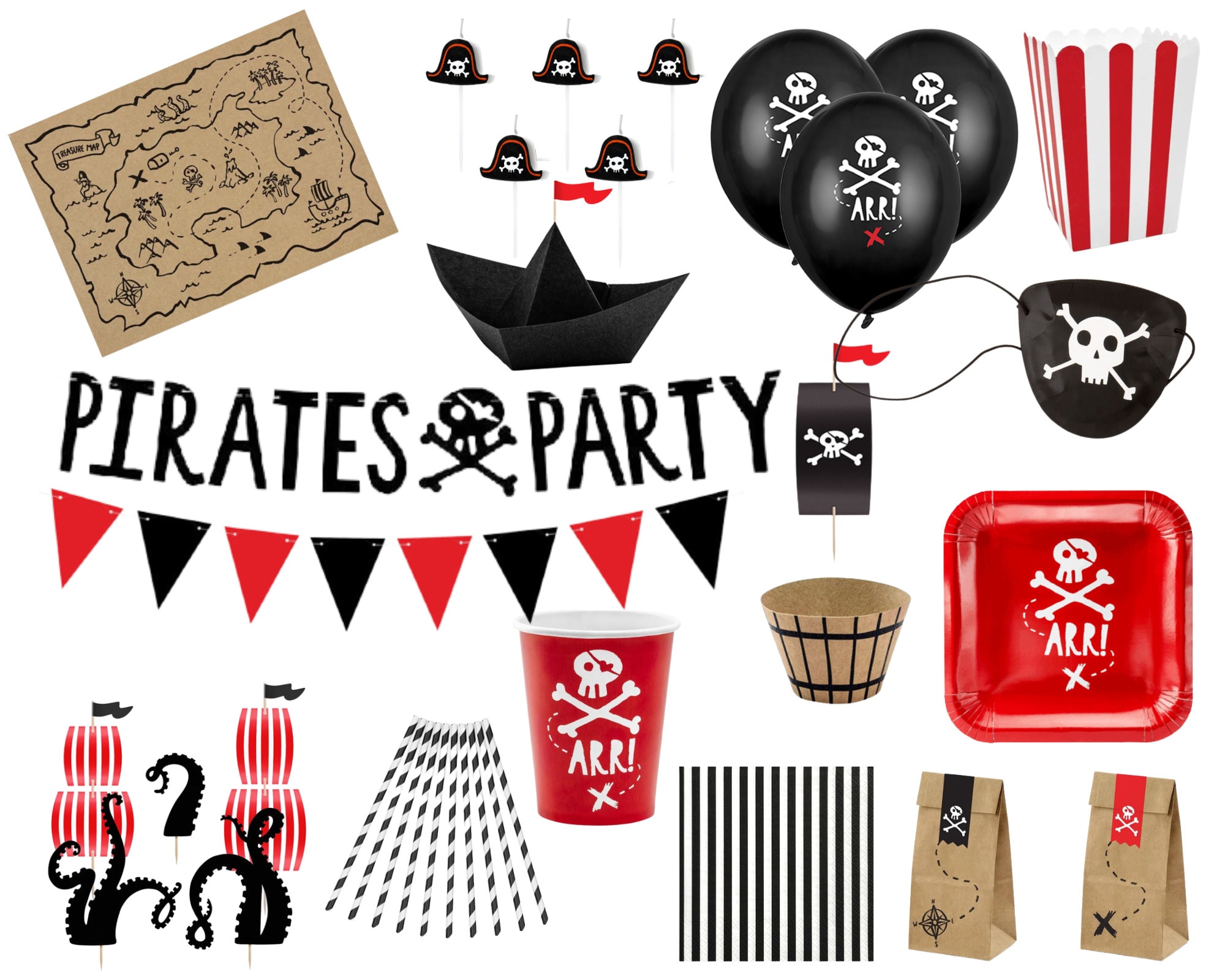 Bandera personalizada - skull pirate para el cumpleaños de tu hijo -  Annikids