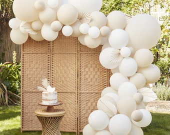 Kit d'arche de ballon blanc nu avec ventilateurs, kit de guirlande de ballon blanc nu, douche de bébé neutre, douche de bébé écologique, décoration de douche de bébé