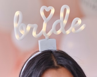 Light Up Bride Hen Party Headband, Bridal Headband, Gift for Bride to Be, Hen Party Headband, Bridal Shower Headband, Bride Photo Prop