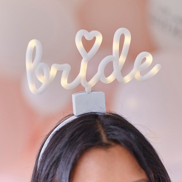 Light Up Bride Hen Party Headband, Bridal Headband, Gift for Bride to Be, Hen Party Headband, Bridal Shower Headband, Bride Photo Prop