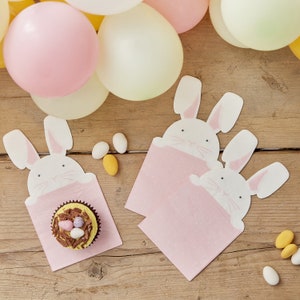 16 Bunny Rabbit Napkins, Easter Napkins, Easter Party Supplies, Bunny Rabbit Birthday Party Supplies, Bunny Rabbit Party Decorations