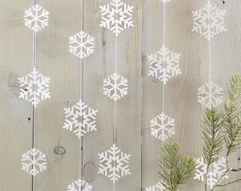 Snowflake Bunting, Snowflake Garland, Rustic Christmas, Christmas garland, Holiday Season, Christmas Bunting, Christmas Decor