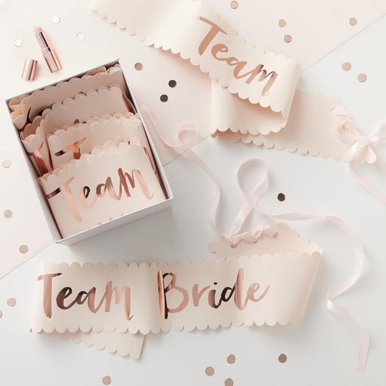 Rose Gold Straws Hen Party Straws Bachelorette Straws Party Straws 16 Pink and Rose Gold Team Bride Straws Hen Party Tablewear