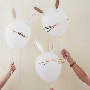 5 Bunny Rabbit Balloons, Easter Bunny Balloons, Easter Decoration, Easter Party Balloons, Neutral Baby Shower, Birthday Balloons