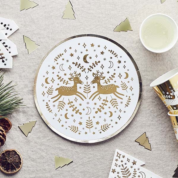 Disposable Christmas Paper Dining Plates Christmas Theme - Temu