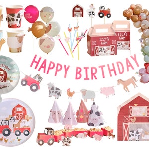 Farm Animal Party Decorations, Farm Animal Party Balloons, Farm Birthday Party Theme, Barnyard Party Decor, Cups Plates Napkins, Barnyard