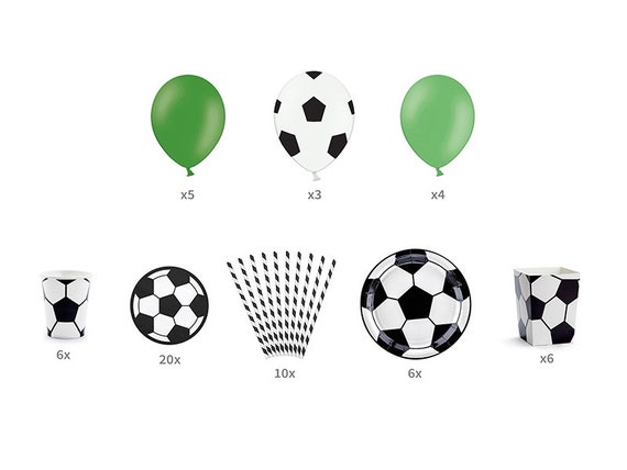 Kit pacchetto festa calcio calcio per 6 ospiti, decorazioni per feste di  compleanno di calcio, forniture per il compleanno del calcio, palloncini a  tema calcio -  Italia