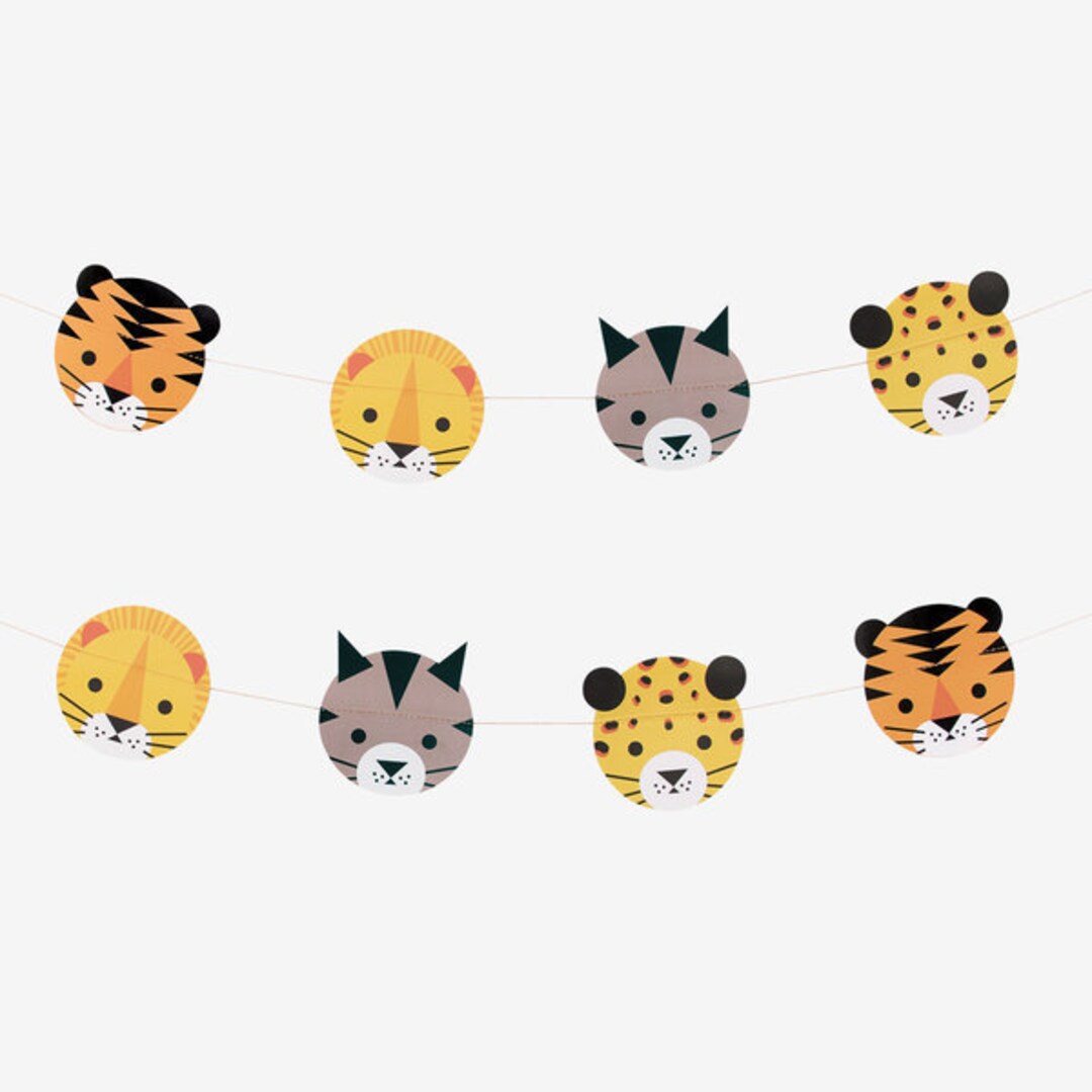 3m Jungle Safari Animal Bunting, Jungle Safari Banner, Animal Party ...