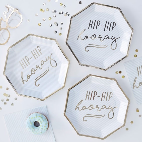 Pastel Blue Party Plates 8pk Hip Hip Hooray Paper Plates Etsy