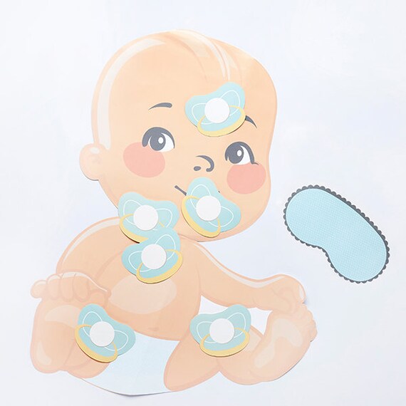 BABY BOY, 12 Cake Factory Pin The Dummy On The Baby Ethnic Shower Party Game Boy Girl Unisex 12-40 Players 