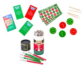 Christmas Games Bundle, Christmas Bingo, Shout Out Game, Festive Dipsticks Game, Family Games, Festive Christmas Themed Table Party Games