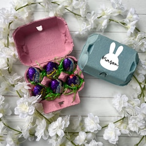 Personalised Easter Egg Box, Kids Easter Gift, Egg Carton, Favour Box, Treat Box, Gift Box