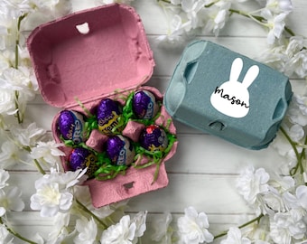 Personalised Easter Egg Box, Kids Easter Gift, Egg Carton, Favour Box, Treat Box, Gift Box