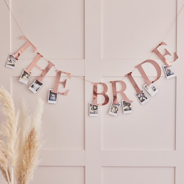 Rose Gold Bride to Be Photo Banner, Hen Party Bunting, Rose Gold Hen Party Decor, Bachelorette Party Decor, Bridal Shower Decor, Photo Sign