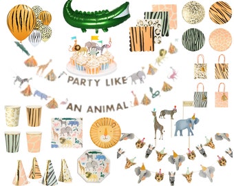 Safari Animal Party Decorations, Safari Animal Birthday, Animal Print Party, Animal Print Cups Plates Napkins, Animal Party Cake Topper,