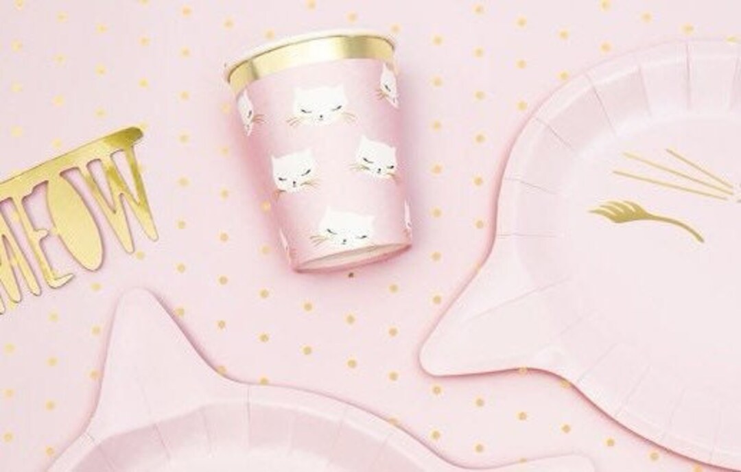 6 Kitty Cat Paper Party Cups, Kitty Cat Birthday Theme, Kitty Cat ...