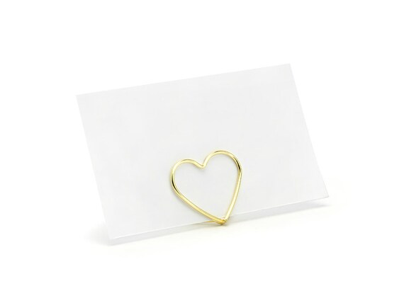 Details about   10PCS Heart Shape Metal Photo Clips Wedding Place Card Holder Desktop DecorBW 