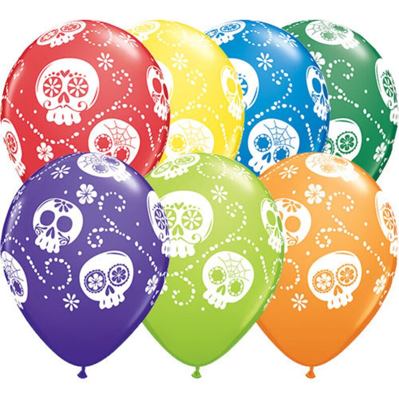 Sugar Skull Balloons Halloween Balloons Day of the Dead | Etsy