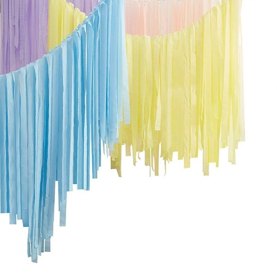 Tinksky Paper Crepe Streamer Streamers Decorations Backdrop Tissue Party Ribbon Rainbow Pastel Birthday Roll Tassels Colored, Size: 2500x4.5cm