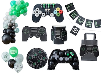 Gaming Birthday Party Decorations, Video Games Party Decorations, Gaming Party Bags Cups Plates, Gamer Party Balloons Cups Napkins Bags